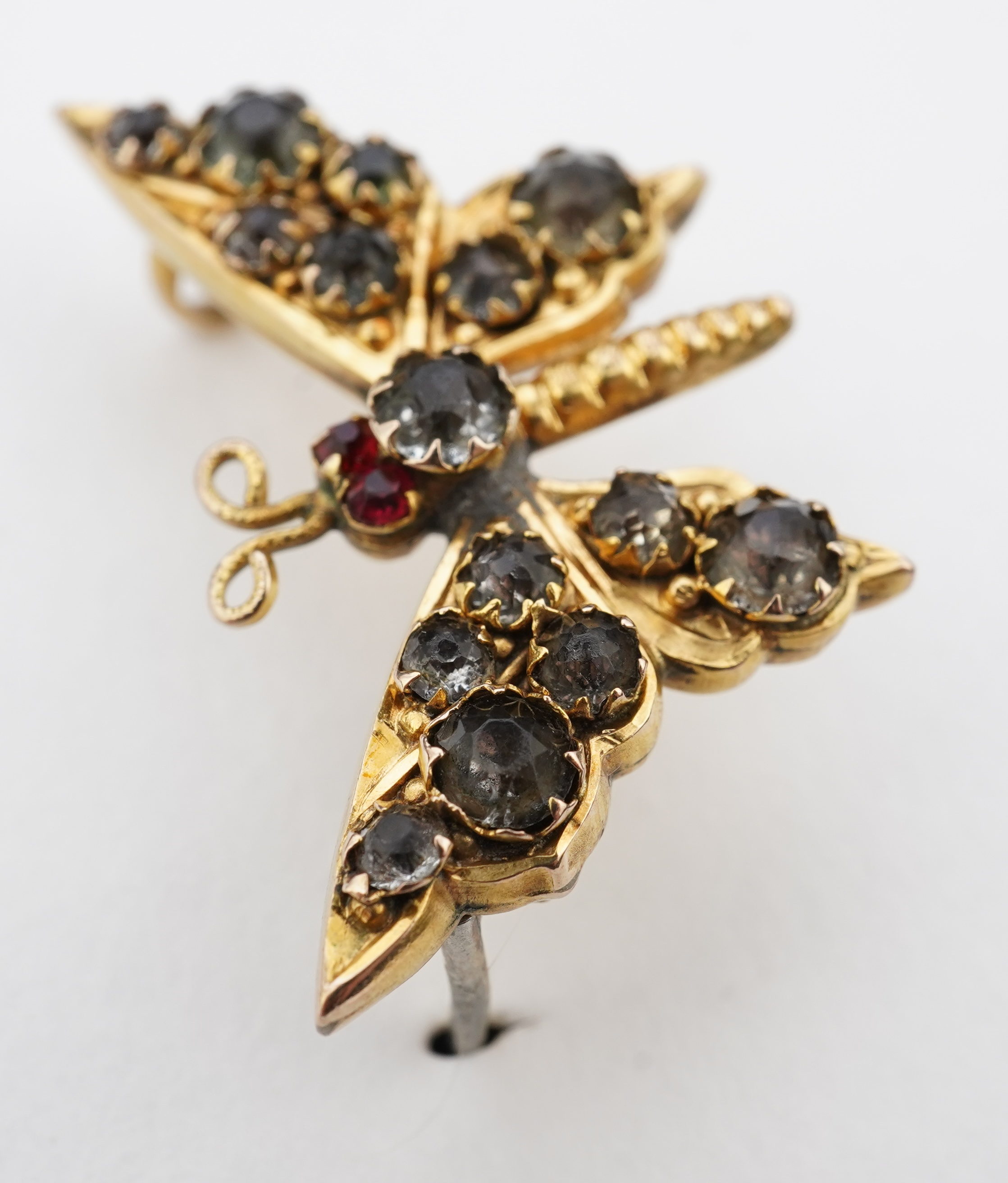 A Victorian gold and paste brooch, circa 1896